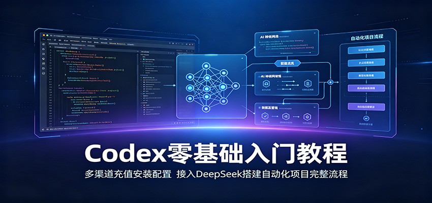 Codex零基础入门教程：多渠道充值安装配置，接入DeepSeek搭建自动化项目完整流程-青虫资源网