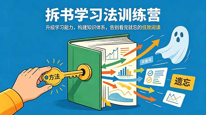 拆书学习法训练营，升级学习能力，构建知识体系，，告别看完就忘的低效阅读-快名资源网