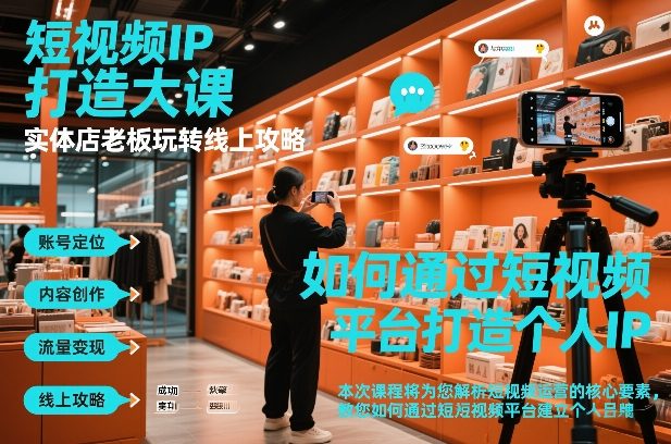 短视频ip打造大课，实体店老板玩转线上攻略-快名资源网