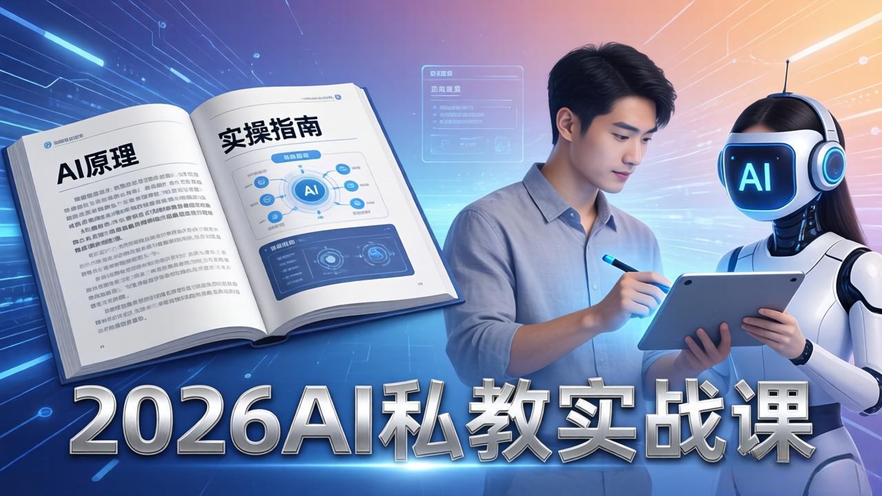 2026AI私教实战课：从AI原理到全场景实操，零基础学会用AI提效+单人单干创业-快名资源网
