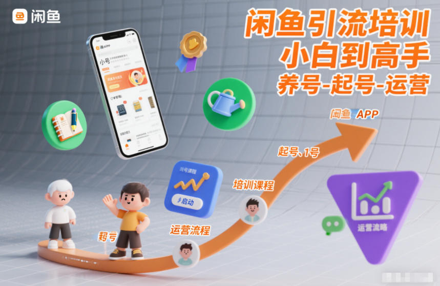 闲鱼引流培训，小白到高手，养号-起号-运营-快名资源网