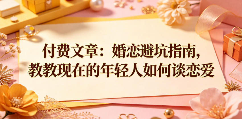 付费文章：婚恋避坑指南，教教现在的年轻人如何谈恋爱-快名资源网
