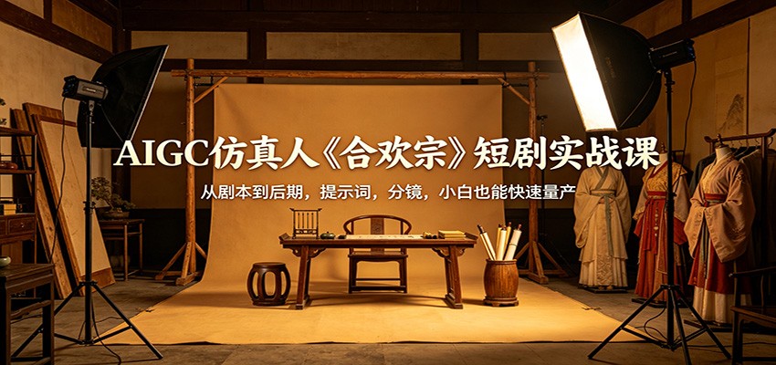 AIGC仿真人《合欢宗》短剧实战课：从剧本到后期，提示词，分镜，小白也能快速量产-快名资源网