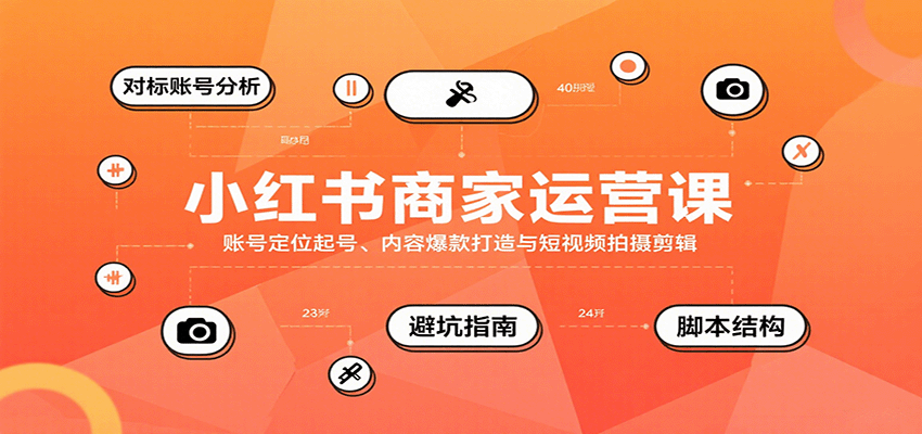 小红书商家运营课，账号定位起号、内容爆款打造与短视频拍摄剪辑-快名资源网