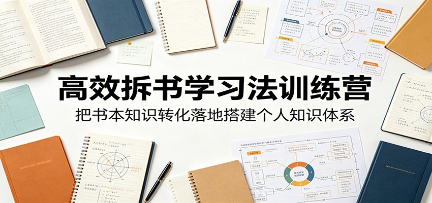 高效拆书学习法训练营，把书本知识转化落地搭建个人知识体系-快名资源网