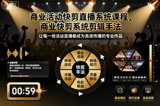 商业活动快剪直播系统课程，商业快剪系统剪辑手法-快名资源网