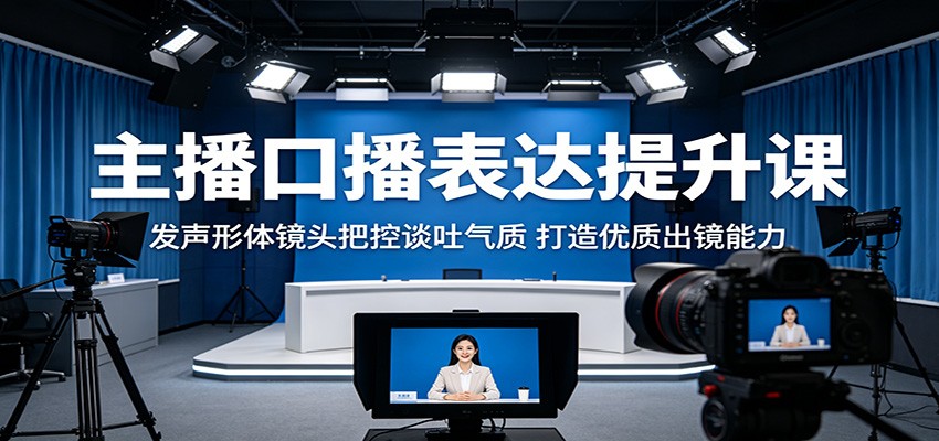 主播口播表达提升课：发声形体镜头把控谈吐气质，打造优质出镜能力-快名资源网