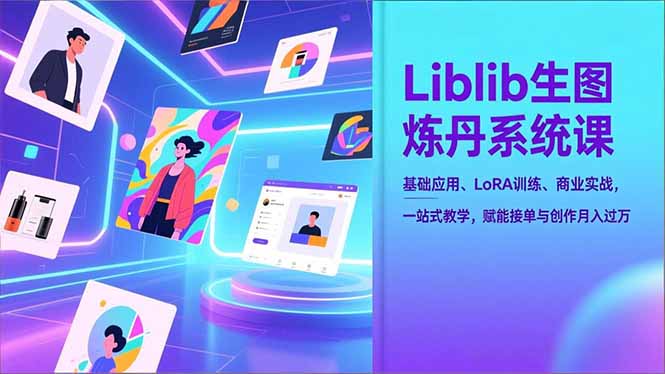 Liblib生图炼丹系统课，基础应用、LoRA训练、商业实战，一站式教学，赋能接单与创作月入过万-快名资源网