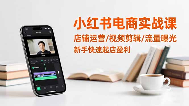 小红书电商实战课：店铺运营/视频剪辑/流量曝光，新手快速起店盈利-快名资源网