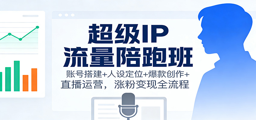超级IP流量陪跑班：账号搭建+人设定位+爆款创作+直播运营，涨粉变现全流程-快名资源网