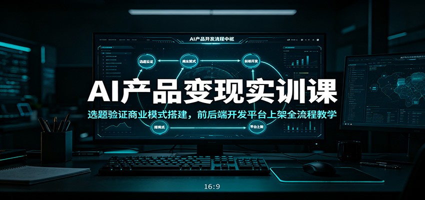 AI产品变现实训课：选题验证商业模式搭建，前后端开发平台上架全流程教学-青虫资源网