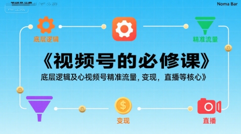 视频号的必修课，视频号的底层逻辑及核心视频号精准流量，变现，直播等核心-快名资源网