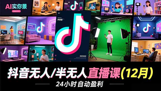 抖音无人/半无人直播课(12月-快名资源网