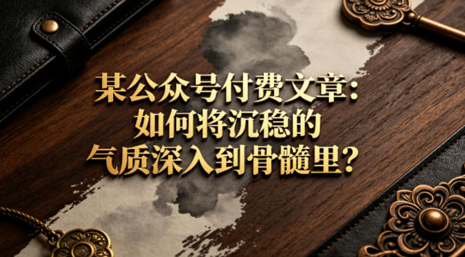 某公众号付费文章：如何将沉稳的气质深入到骨髓里？-快名资源网