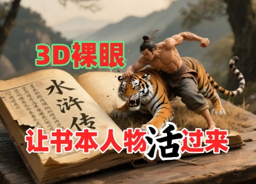 书本人物裸眼3D视频，新的玩法，流量超猛，保姆级教程-快名资源网