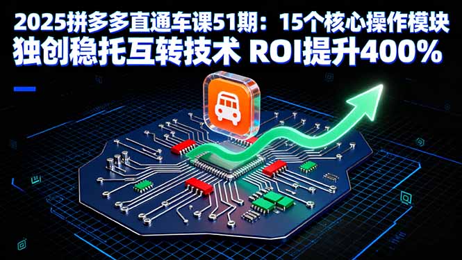 2025拼多多直通车课51期：15个核心操作模块 独创稳托互转技术 ROI提升400%-快名资源网