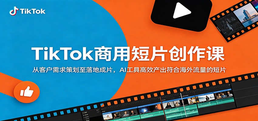 TikTok商用短片创作课：从客户需求策划至落地成片，AI工具高效产出符合海外流量的短片-快名资源网