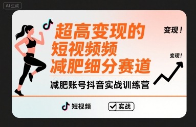 超高变现的短视频减肥细分赛道，减肥账号抖音实战训练营-快名资源网
