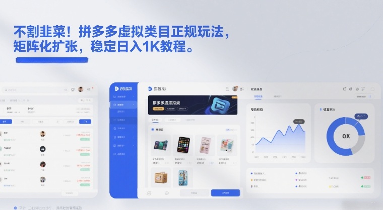 不割韭菜！拼多多虚拟类目正规玩法，矩阵化扩张，稳定日入1K教程【揭秘】-快名资源网