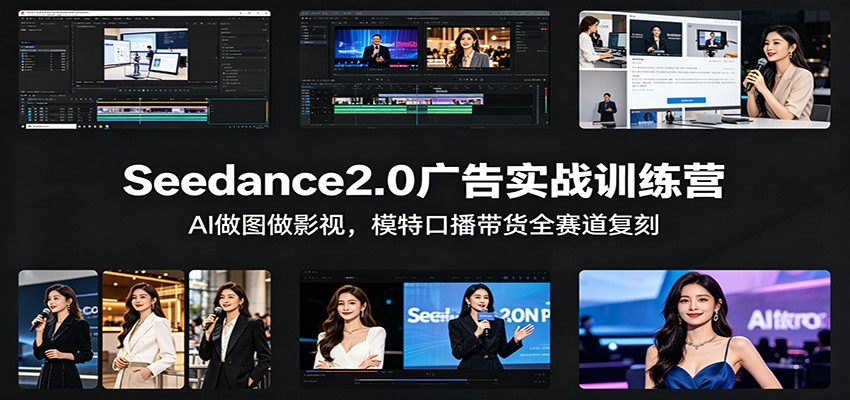 Seedance2.0广告实战训练营：AI做图做影视，模特口播带货全赛道复刻-快名资源网