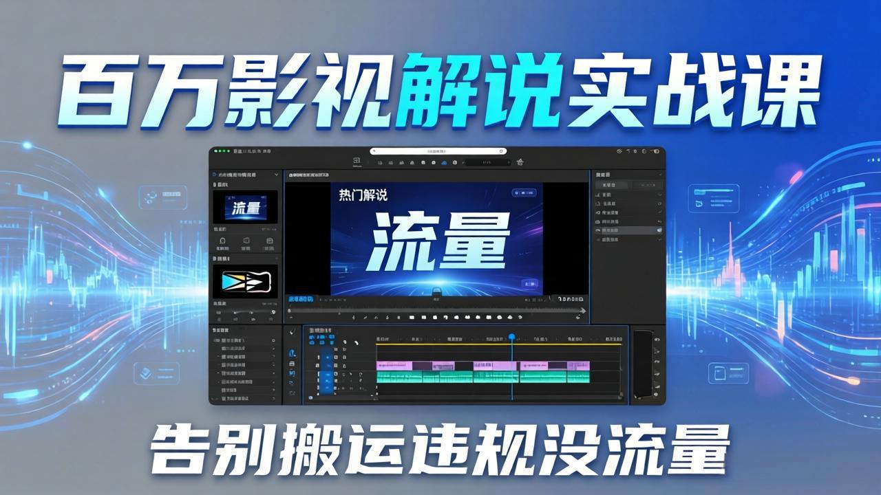 百万影视解说实战课：告别搬运违规没流量，AI文案+配音+剪映，做出能上热门的解说视频-快名资源网