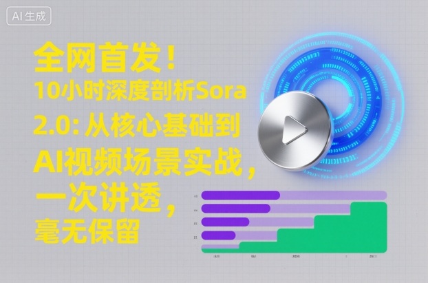 全网首发！10小时深度剖析Sora 2.0：从核心基础到AI视频场景实战，一次讲透，毫无保留-快名资源网