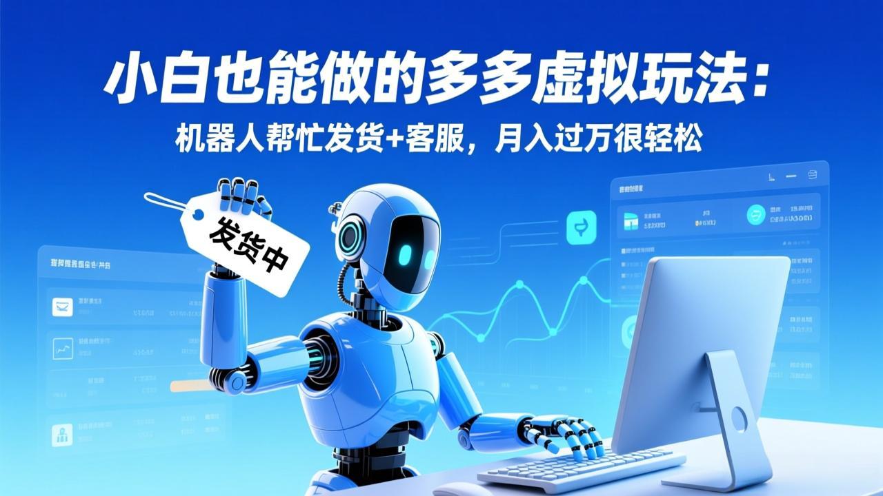 小白也能做的多多虚拟玩法：机器人帮忙发货+客服，月入过万很轻松-快名资源网
