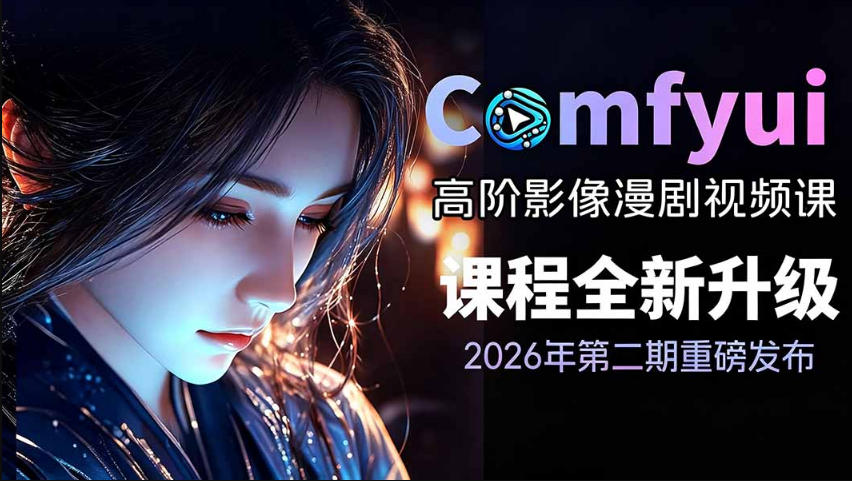 2026新版ComfyUI漫剧动画全流程实战课，0基础入门到进阶全流程动态漫，轻松实现流量变现-青虫资源网