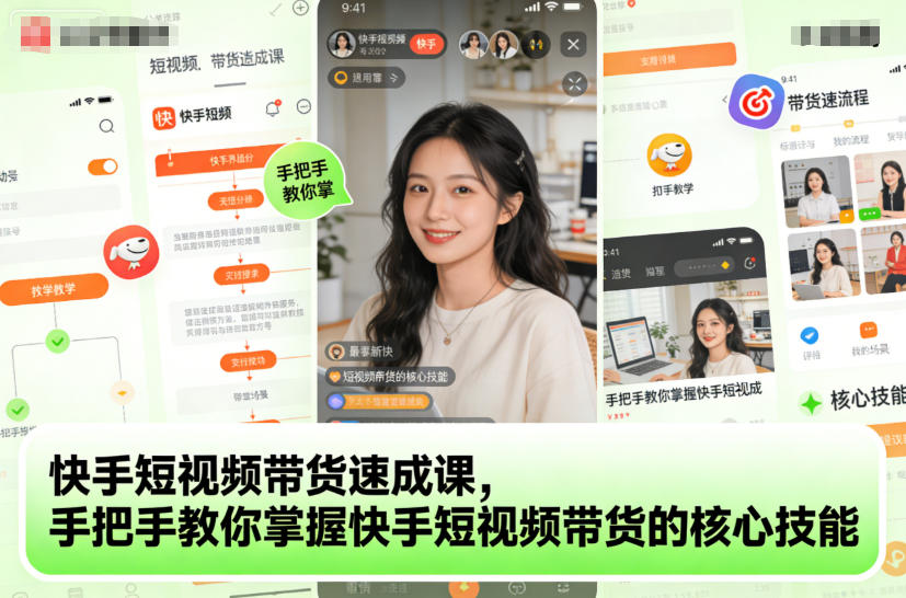 快手短视频带货速成课，手把手教你掌握快手短视频带货的核心技能-快名资源网