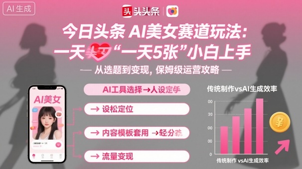 今日头条AI美女赛道玩法，一天轻松5张，小白轻松上手-快名资源网