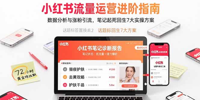 小红书流量运营进阶指南，数据分析与涨粉引流，笔记起死回生7大实操方案-快名资源网