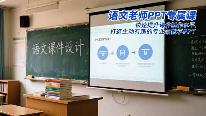 语文老师PPT专属课：快速提升课件制作水平，打造生动有趣的专业级教学PPT-快名资源网