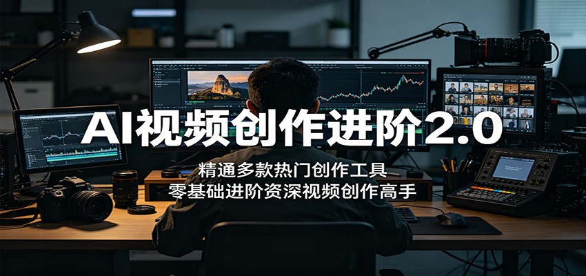 AI视频创作进阶2.0：精通多款热门创作工具，零基础进阶资深视频创作高手-快名资源网