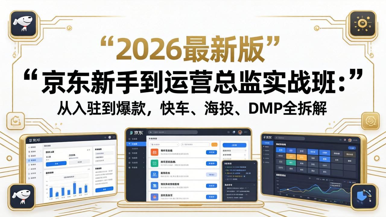 京东新手到运营总监实战班：从入驻到爆款，快车、海投、DMP全拆解，2026最新版-快名资源网