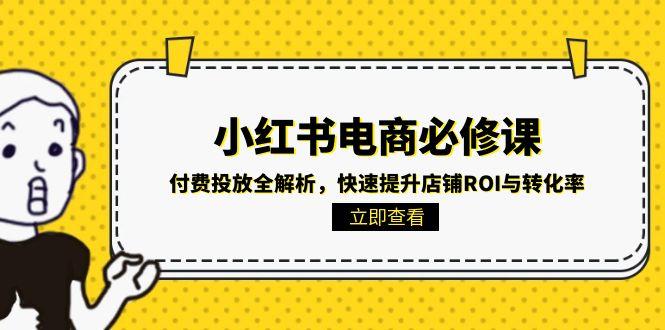 小红书电商必修课：付费投放全解析，快速提升店铺ROI与转化率-快名资源网