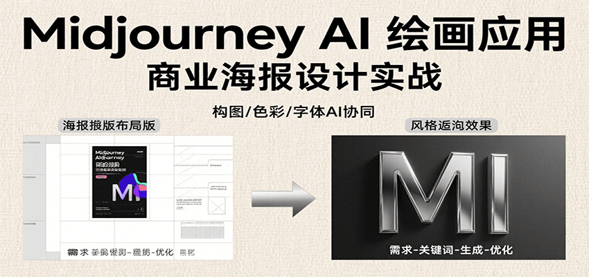 Midjourney AI绘画应用，关键词指令解析、漫画头像制作、海报设计、3D人物生成等-快名资源网