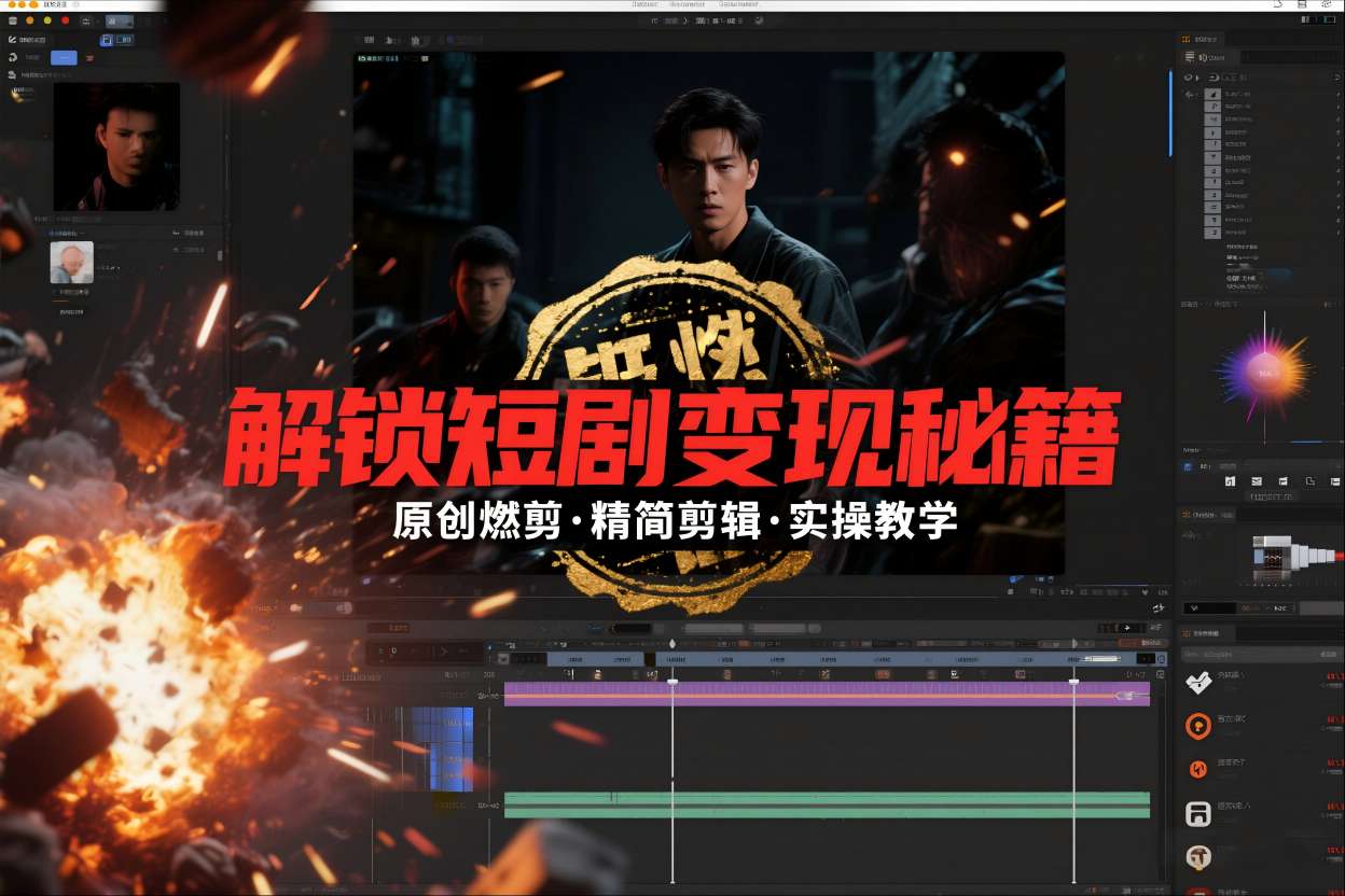 短剧拉新之原创燃剪精简剪辑实操课，解锁短剧变现秘籍-快名资源网