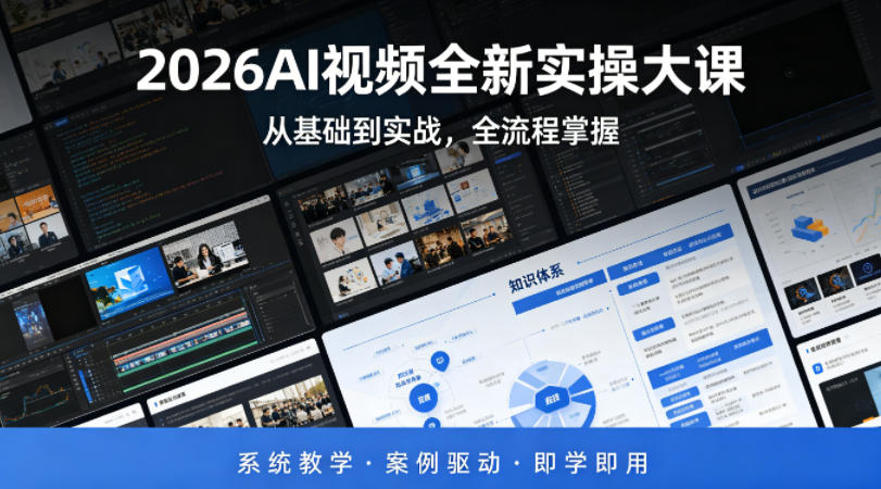 2026AI视频全新实操大课，从基础到实战，全流程掌握，系统教学·案例驱动·即学即用-快名资源网