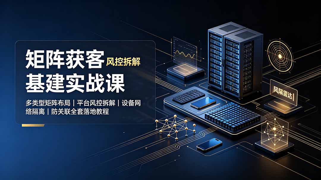 矩阵获客基建实战课：多类型矩阵布局｜平台风控拆解｜设备网络隔离｜防关联全套落地教程-青虫资源网