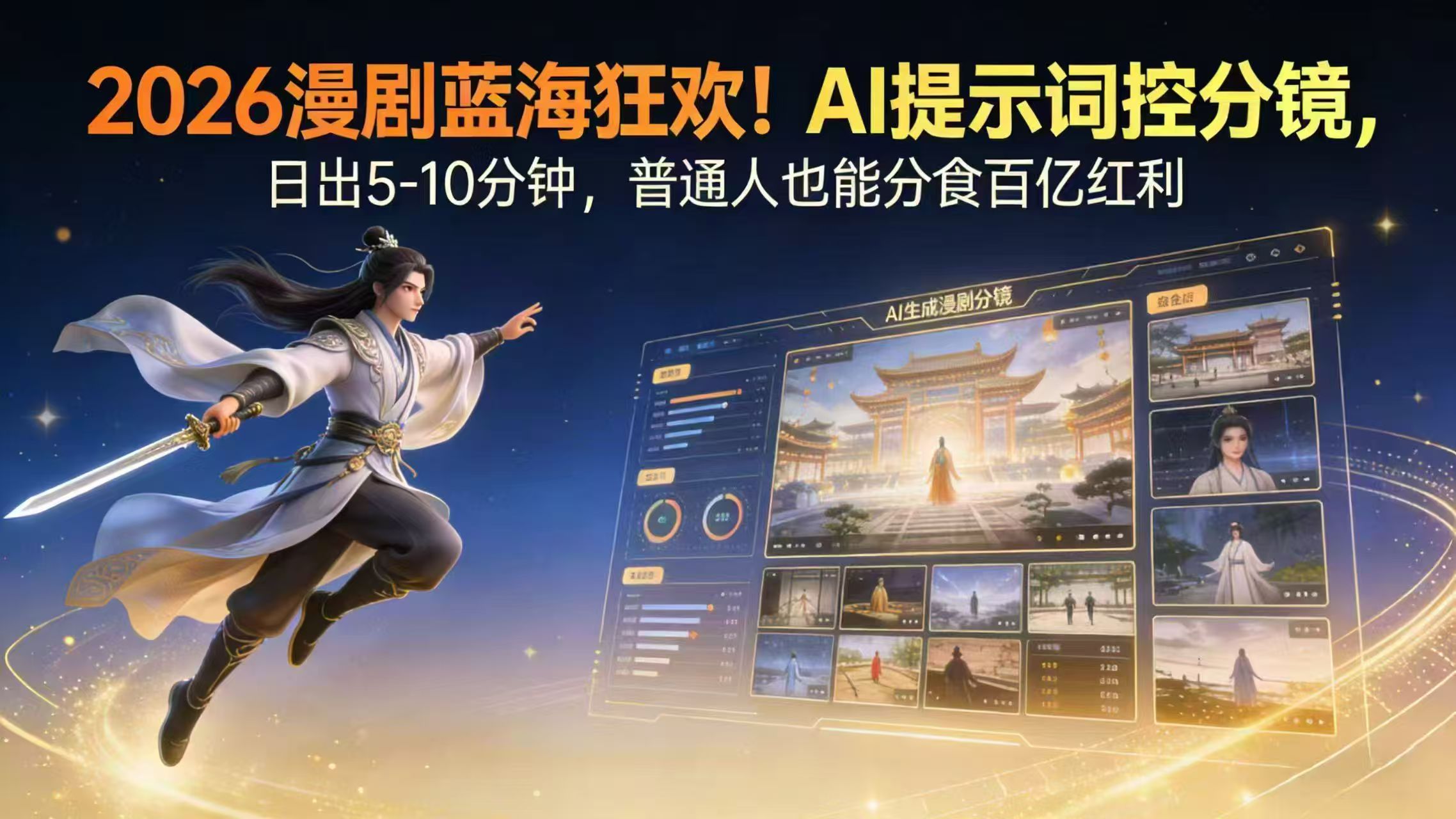 2026漫剧红利实锤！ AI 提示词控分镜， 普通人也能轻松月入过万-快名资源网