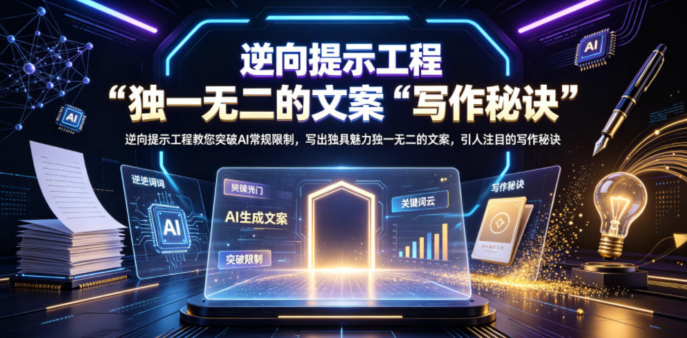逆向提示工程教您突破AI常规限制，写出独具魅力独一无二的文案，引人注目的写作秘诀【原创双语字幕】-快名资源网