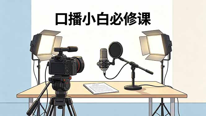 口播小白必修课：录像收音灯光设备+脚本撰写，搭专业级录制场景-快名资源网