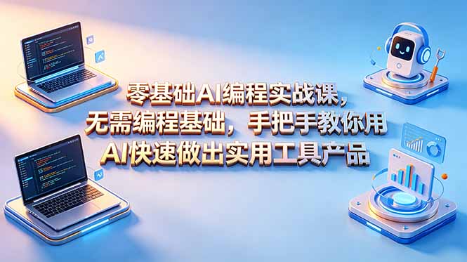 零基础AI编程实战课-更新，无需编程基础，手把手教你用AI快速做出实用工具产品-快名资源网