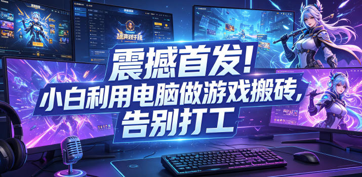 震撼首发！小白利用电脑做游戏搬砖，告别打工【揭秘】-快名资源网