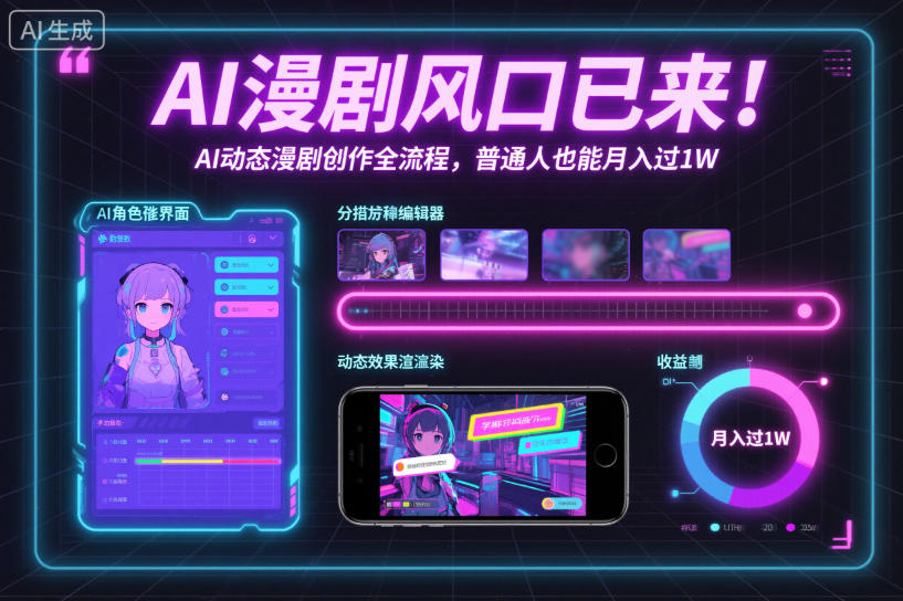 AI漫剧风口已来！AI动态漫剧创作全流程，普通人也能月入过1W-快名资源网