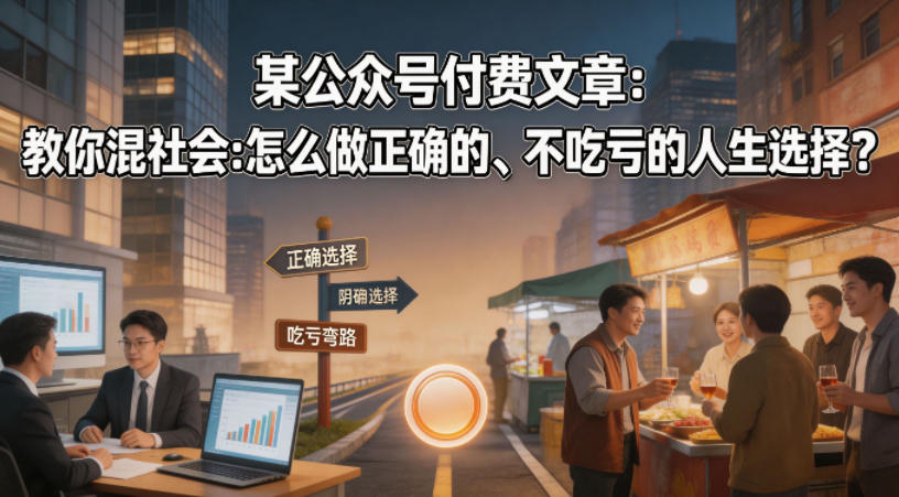 某公众号付费文章：教你混社会：怎么做正确的、不吃亏的人生选择？-快名资源网