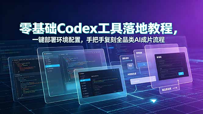 零基础Codex工具落地教程，一键部署环境配置，手把手复刻全品类AI成片流程-青虫资源网