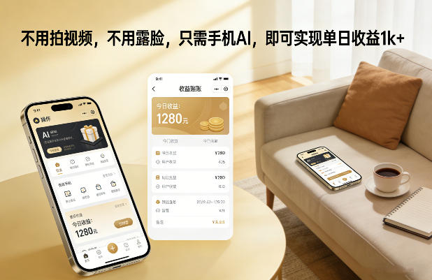 不用拍视频，不用露脸，只需手机AI，即可实现单日收益1k+【揭秘】-快名资源网