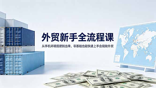 外贸新手全流程课：从手机环境搭建到出单，零基础也能快速上手合规做外贸-快名资源网