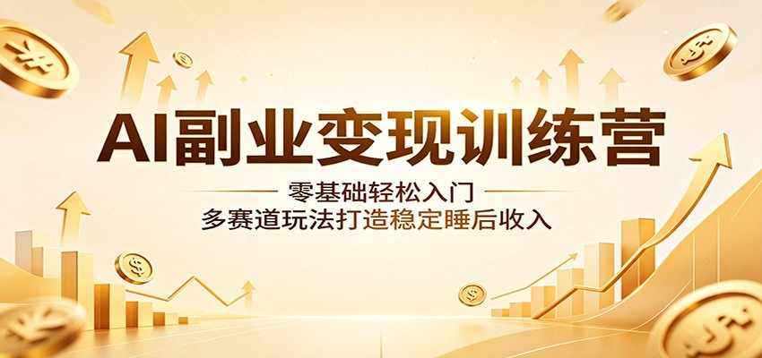AI副业变现训练营：零基础轻松入门，多赛道玩法打造稳定睡后收入-快名资源网